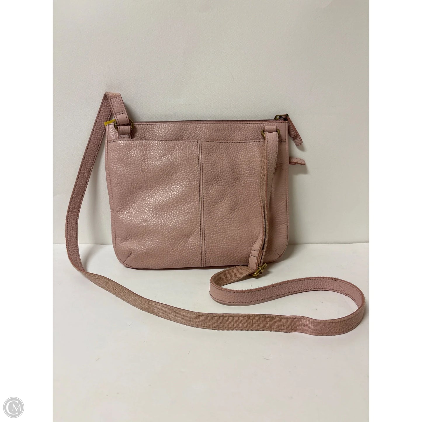 Handbag Leather By Fossil, Size: Medium