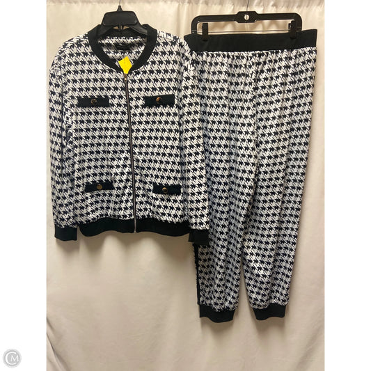 Pants Set 2pc By Clothes Mentor In Black & White, Size: 2x