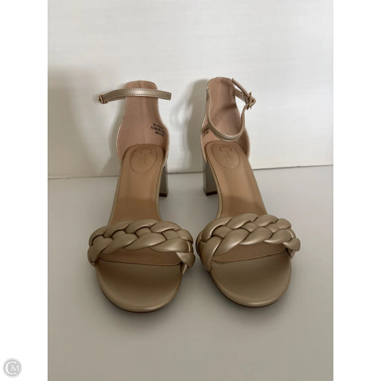 Sandals Heels Block By Cato In Gold, Size: 9