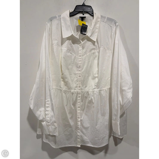 Top Long Sleeve By Torrid In White, Size: 4x