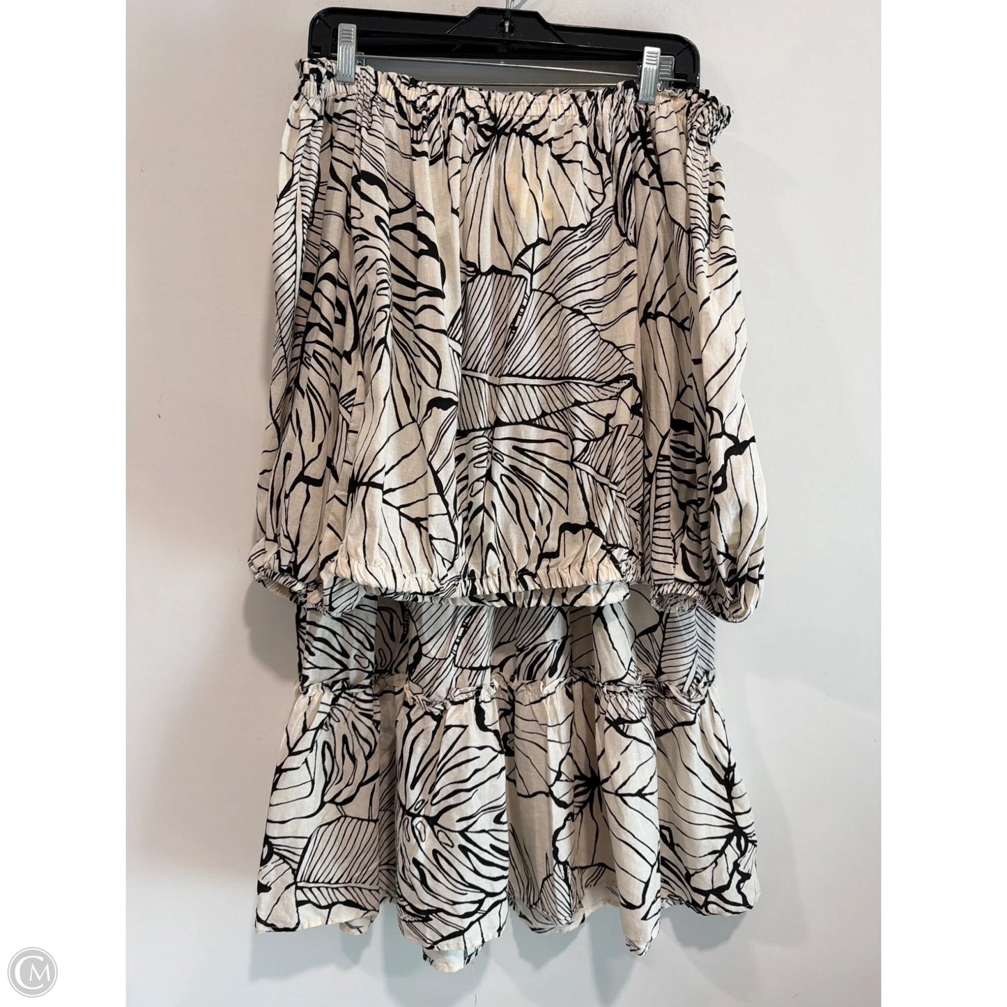 Skirt Set 2pc By Rachel Zoe In Black & Tan, Size: M