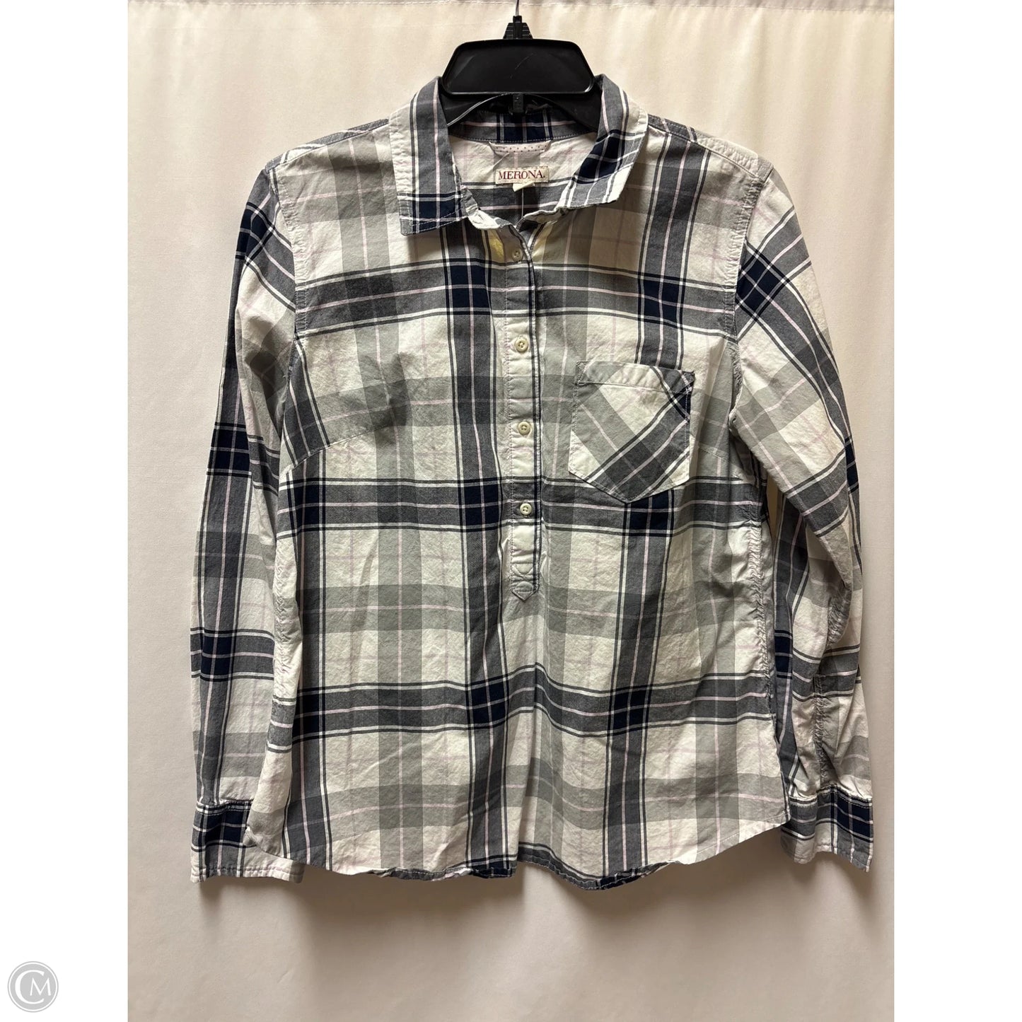 Top Long Sleeve By Merona In Grey, Size: M