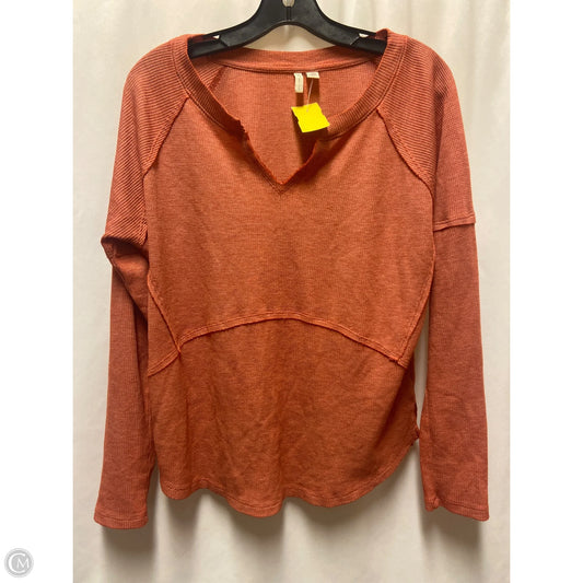Top Long Sleeve By Cato In Coral, Size: M
