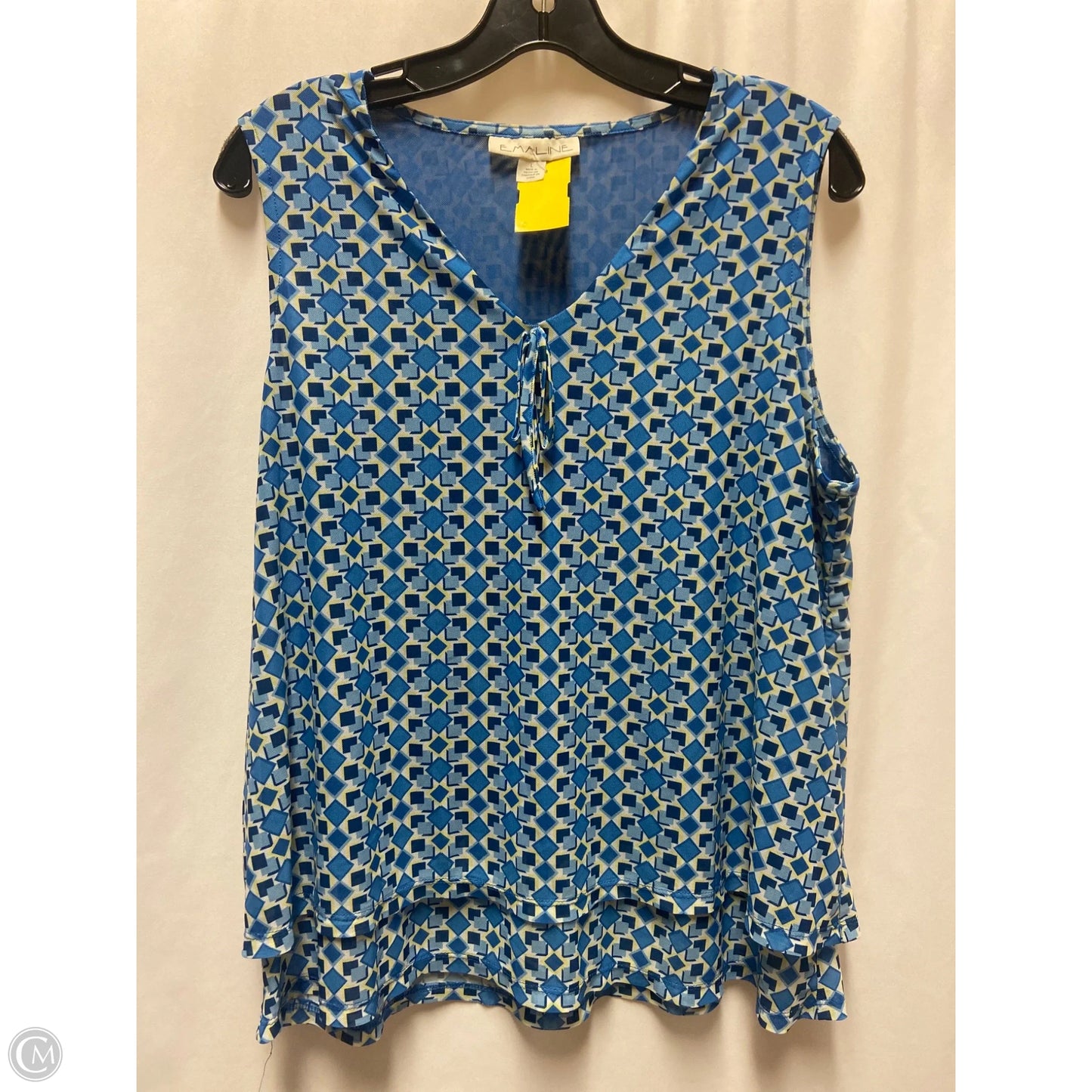 Top Sleeveless By Emaline In Blue, Size: L