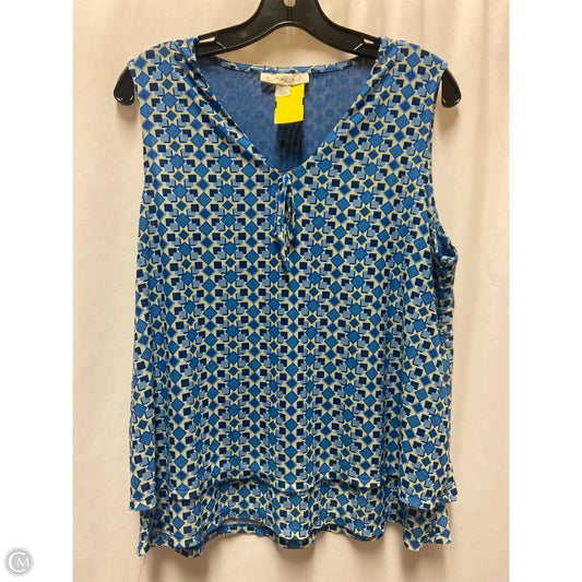 Top Sleeveless By Emaline In Blue, Size: L