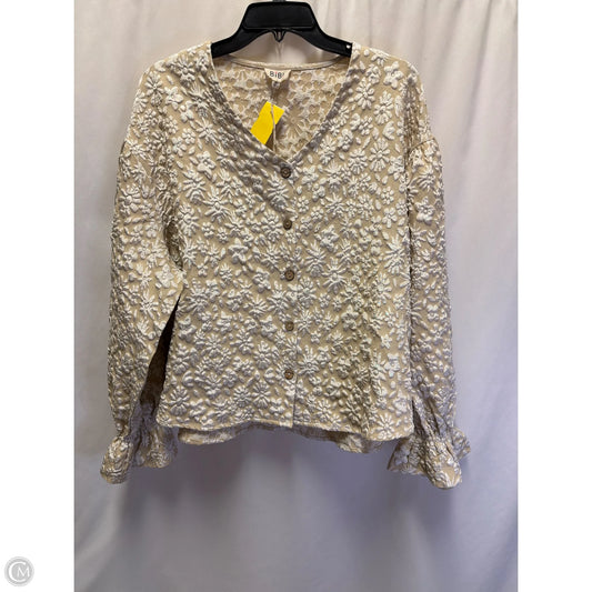 Top Long Sleeve By Bibi In Beige, Size: Xl