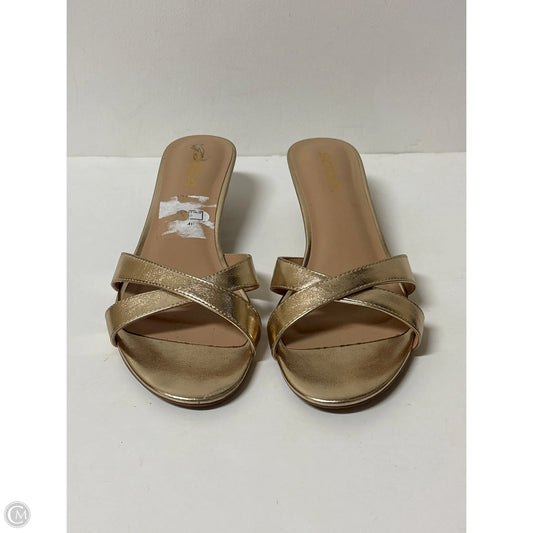Shoes Heels Kitten By Soda In Gold, Size: 9