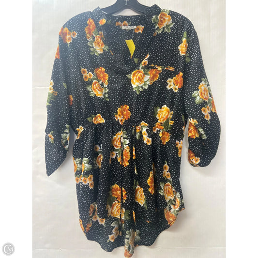Top 3/4 Sleeve By Clothes Mentor In Black, Size: 1x