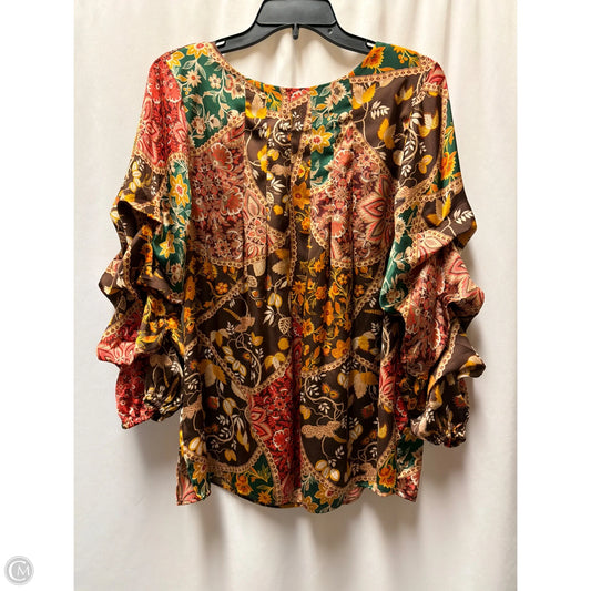 Top Long Sleeve By Cato In Copper, Size: L