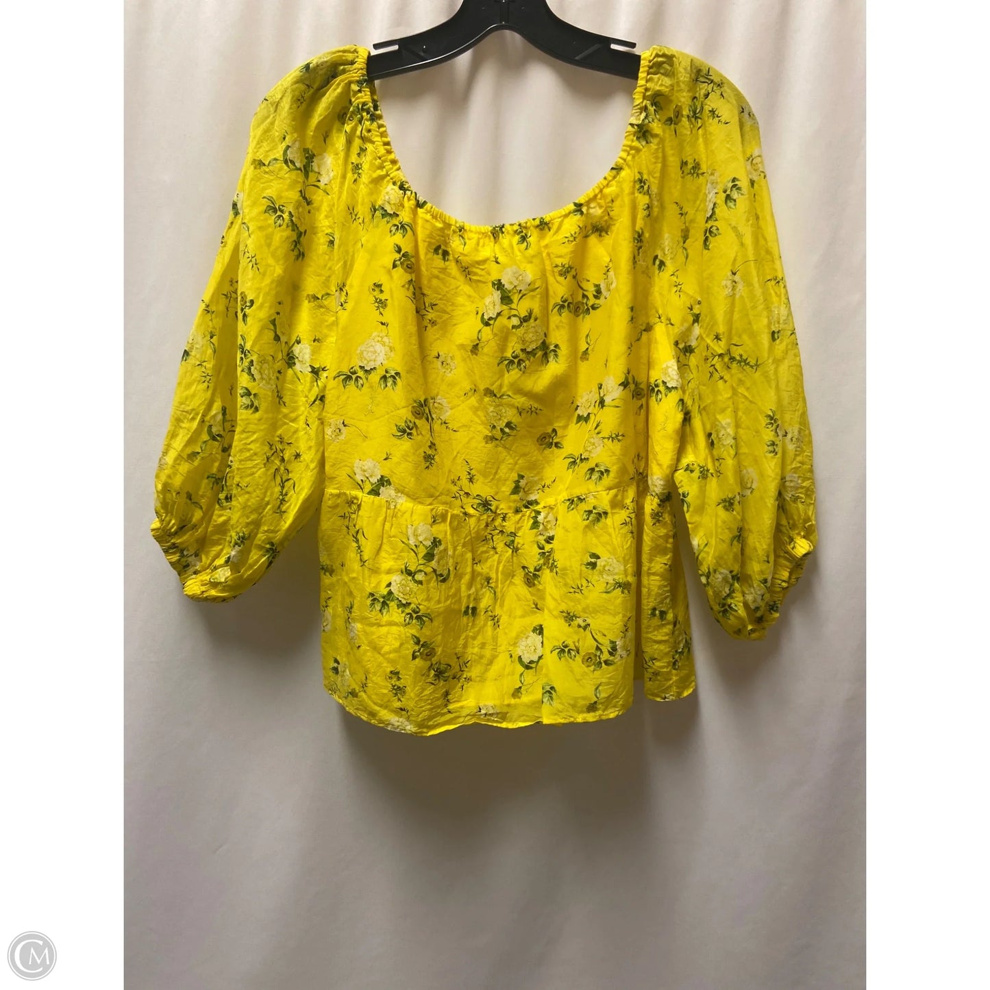 Top Long Sleeve Designer By Alice + Olivia In Yellow, Size: L