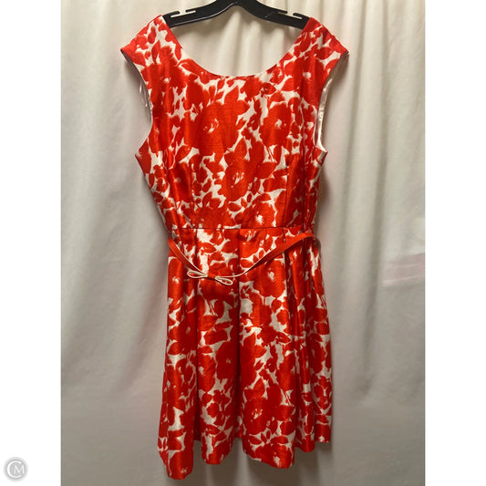 Dress Casual Midi By Dannyandnicole In Red & White, Size: 1x