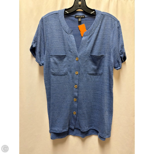 Top Short Sleeve By Cable And Gauge In Blue, Size: L