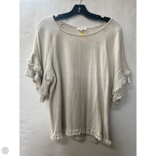 Top Short Sleeve By Umgee In Beige, Size: S