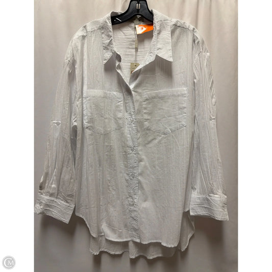 Top Long Sleeve By Charlie Paige In White, Size: Xl