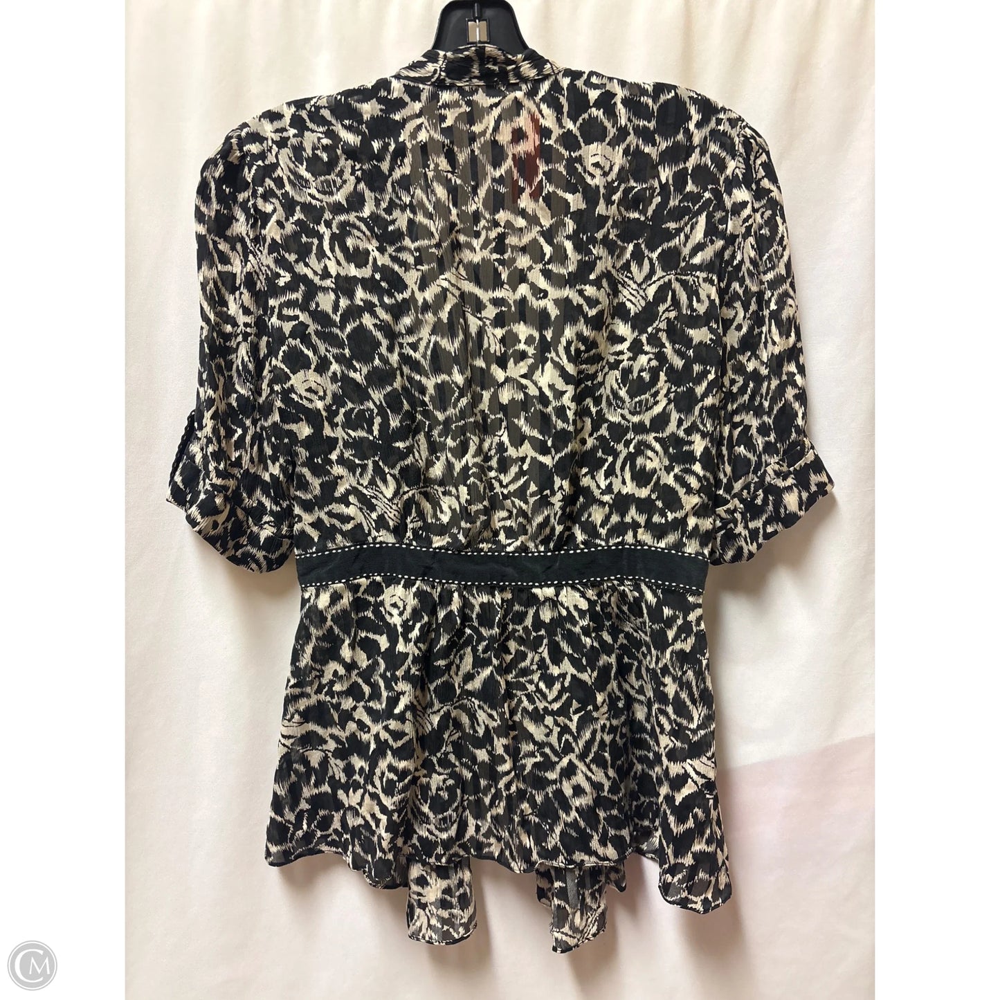 Top Short Sleeve By Bcbg In Animal Print, Size: M