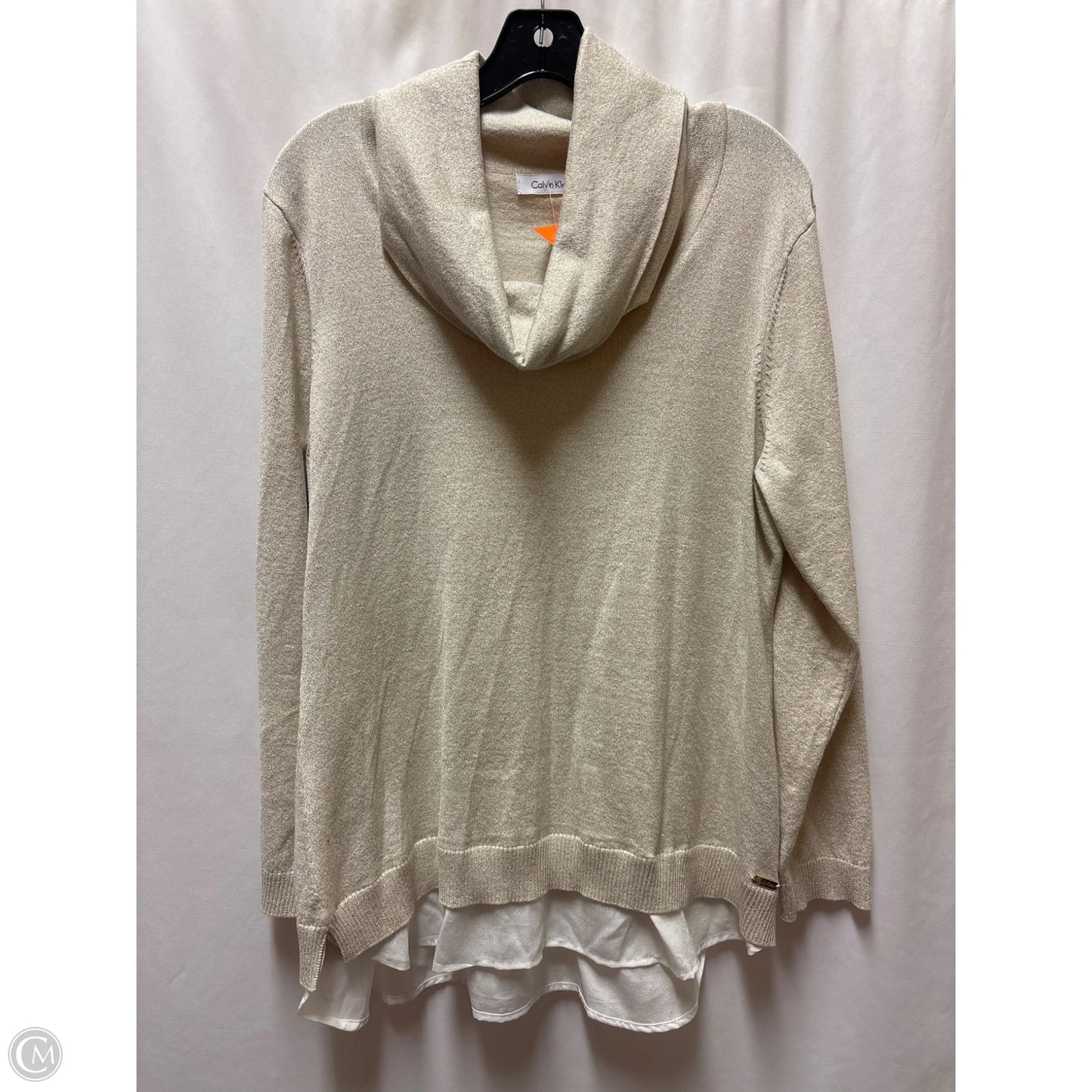 Top Long Sleeve By Calvin Klein In Gold, Size: L