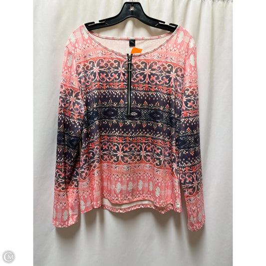 Top Long Sleeve By Emery Rose In Pink, Size: L