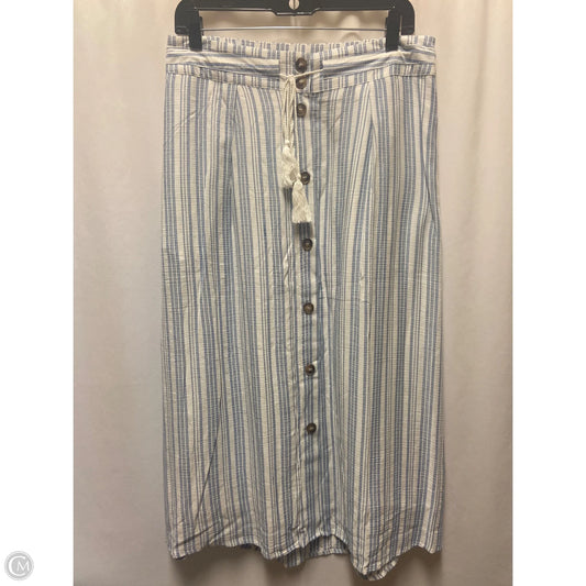 Skirt Maxi By Hem & Thread In Blue & White, Size: L
