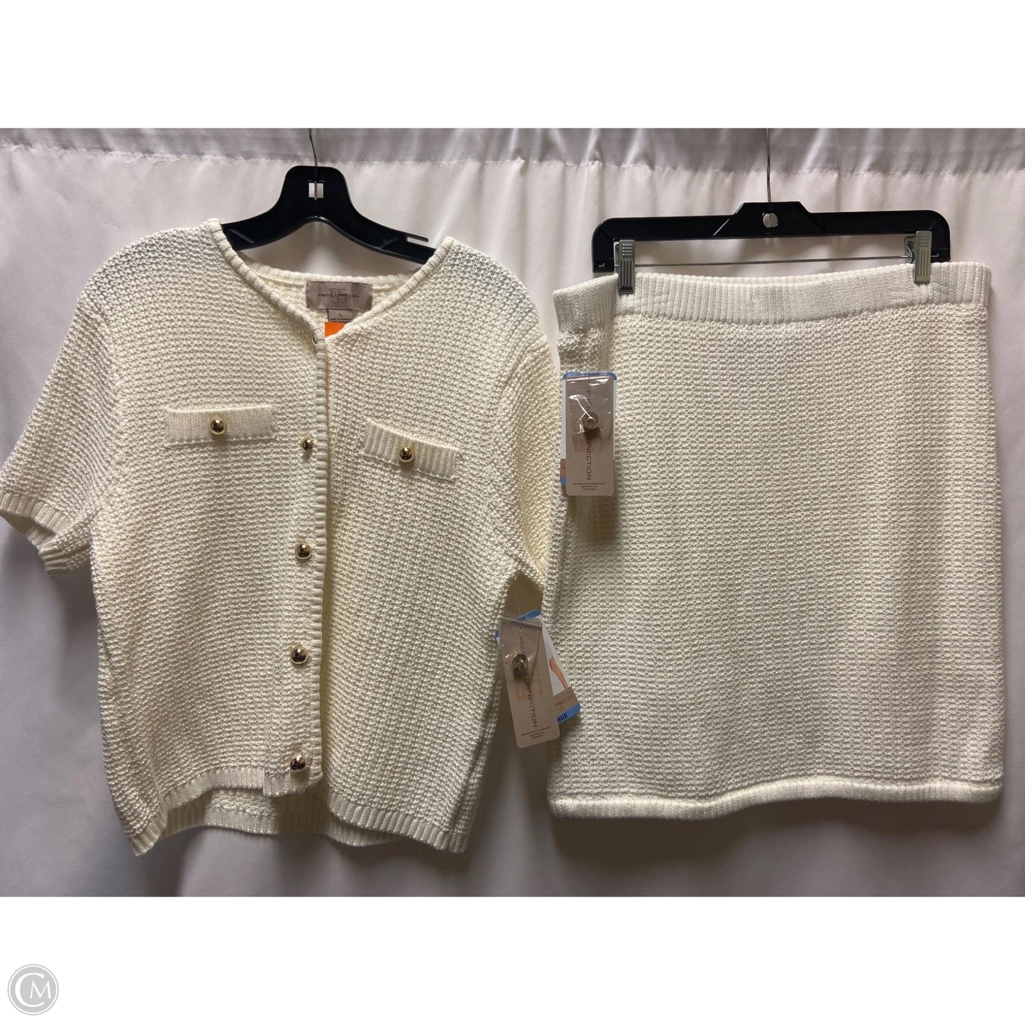 Skirt Suit 2pc By French Connection In White, Size: L