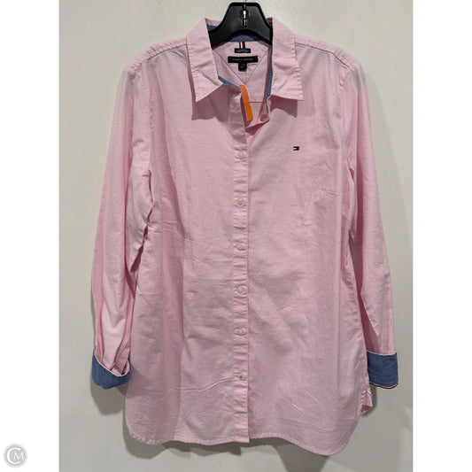 Top Long Sleeve By Tommy Hilfiger In Pink, Size: L