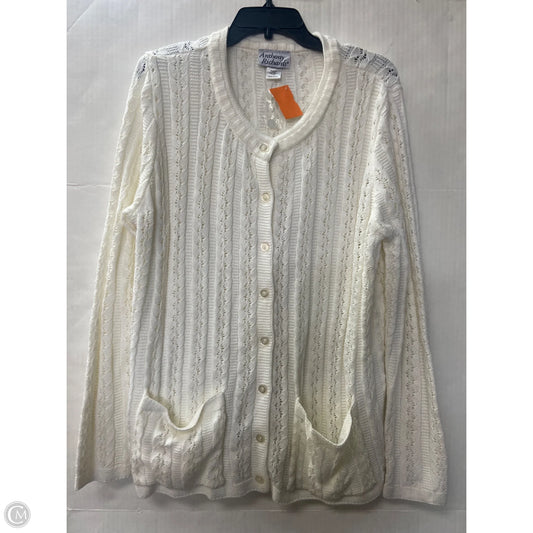Cardigan By Clothes Mentor In White, Size: 1x