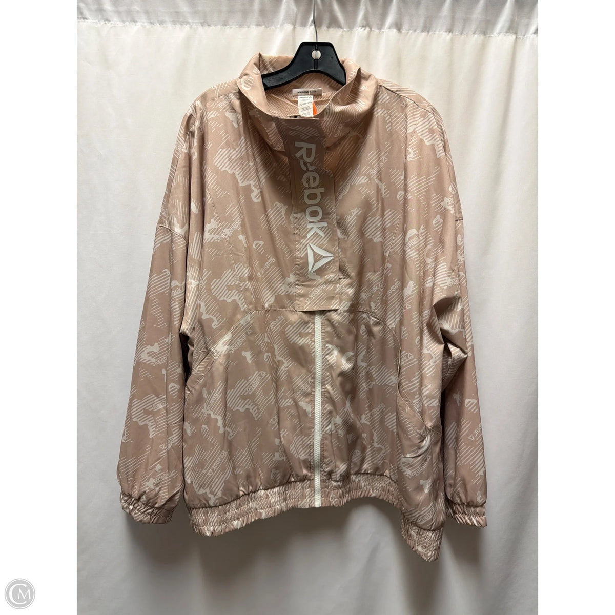 Athletic Jacket By Reebok In Tan, Size: 2x