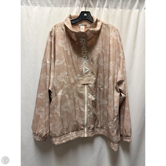 Athletic Jacket By Reebok In Tan, Size: 2x