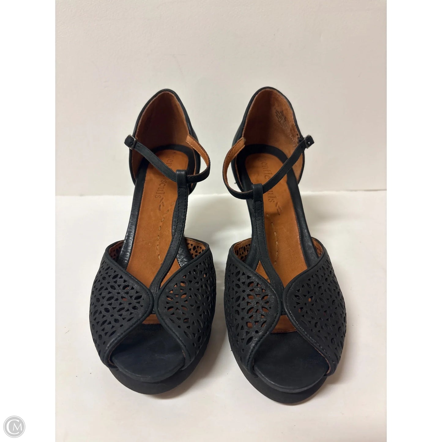 Sandals Heels Block By Gentle Souls In Black, Size: 10