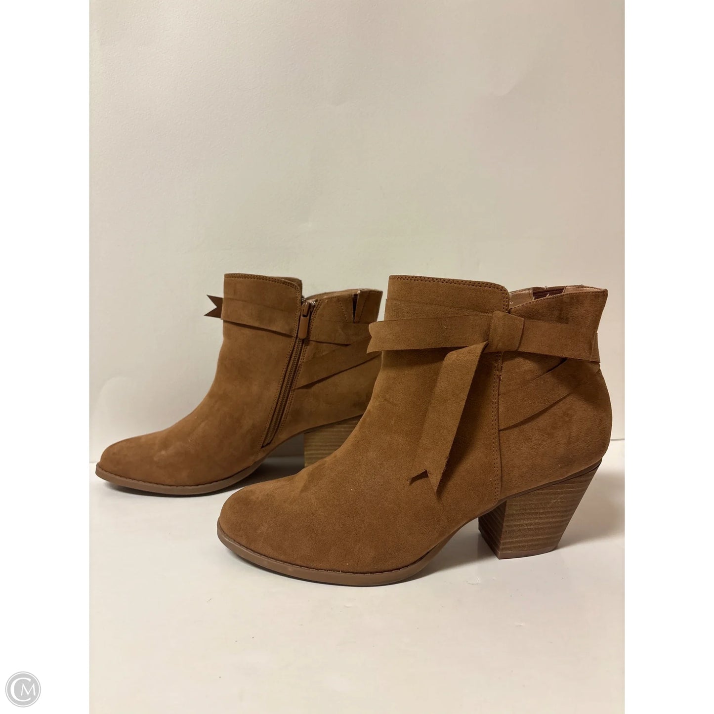 Boots Ankle Heels By Torrid In Brown, Size: 10.5