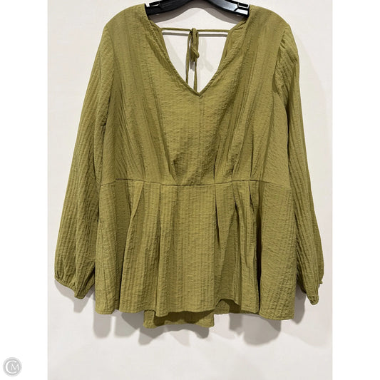 Top Long Sleeve By Lane Bryant In Green, Size: 1x