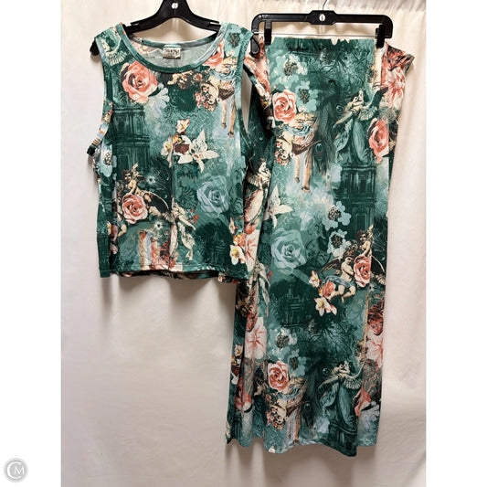 Skirt Set 2pc By Jolie & Joy In Green, Size: 3x