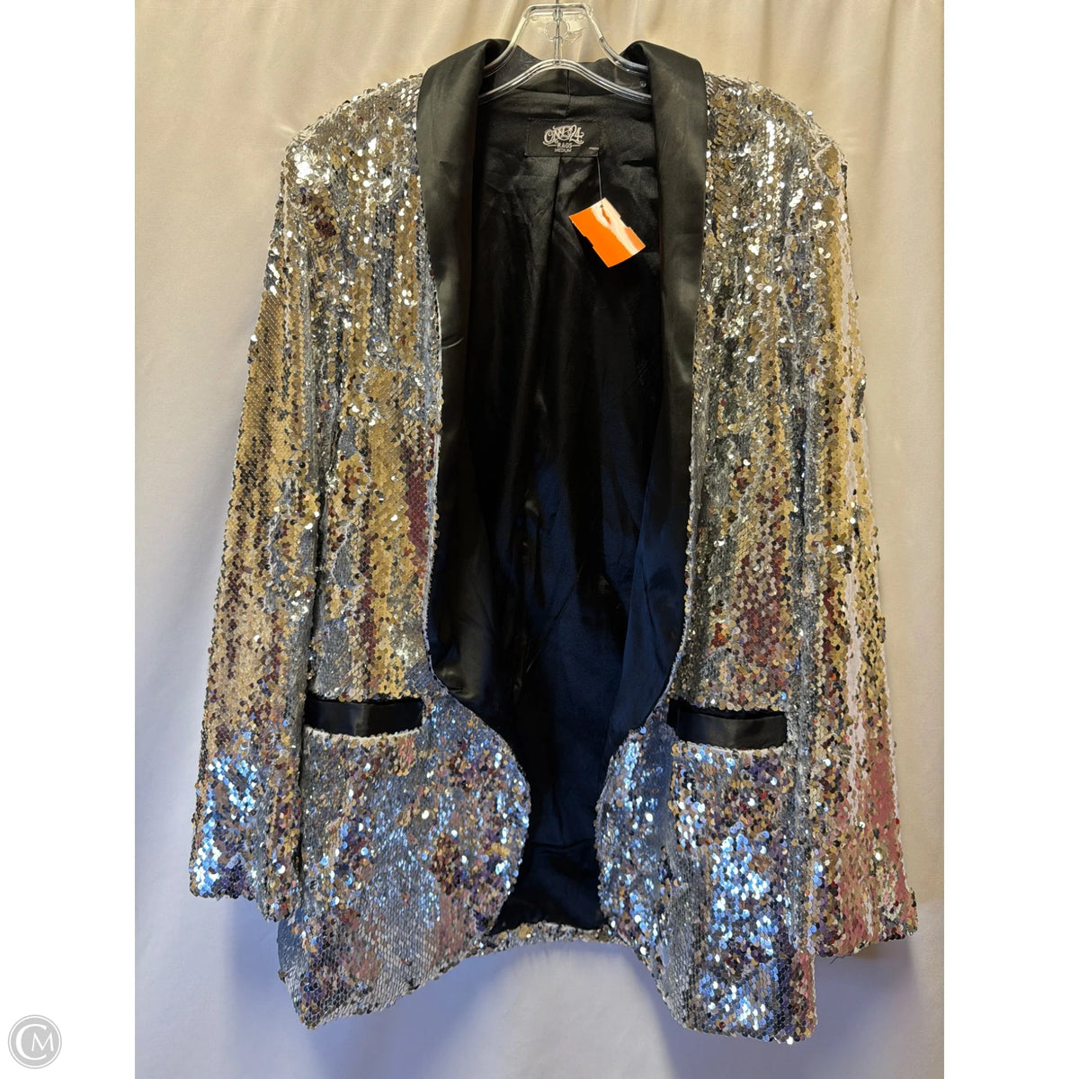Blazer By Clothes Mentor In Silver, Size: L