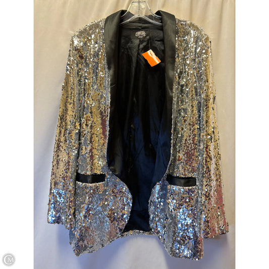 Blazer By Clothes Mentor In Silver, Size: L