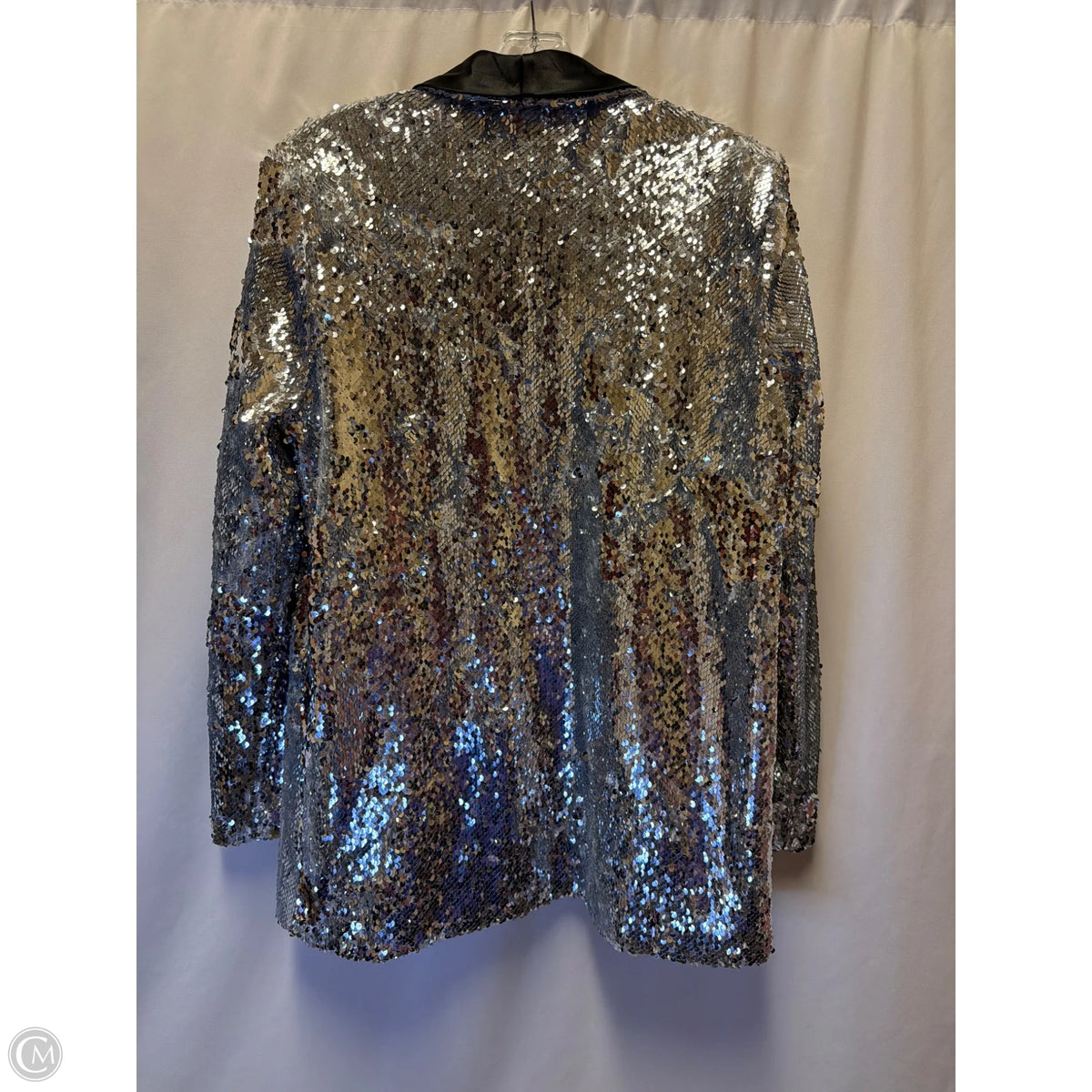Blazer By Clothes Mentor In Silver, Size: L