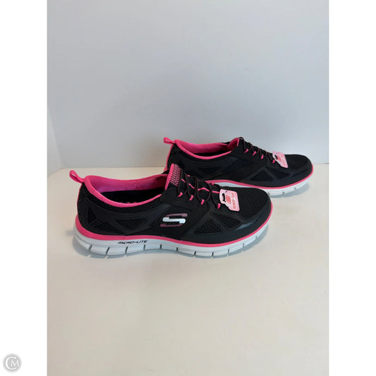 Shoes Athletic By Skechers In Black & Pink, Size: 10