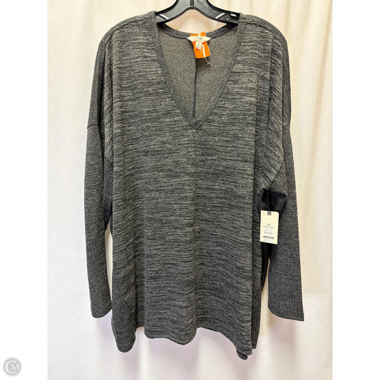 Top Long Sleeve By Terra & Sky In Black, Size: 3x