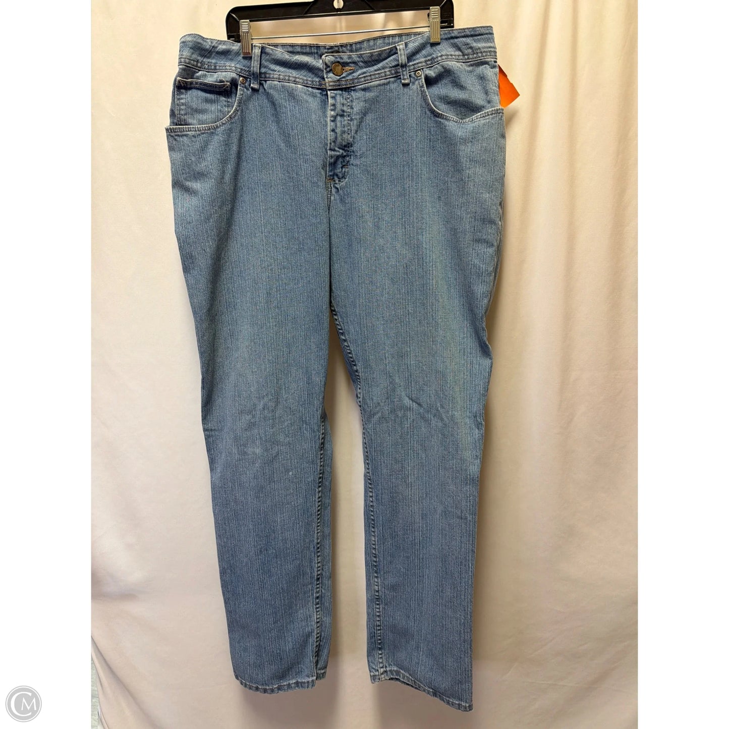 Jeans Straight By Riders In Blue Denim, Size: 18