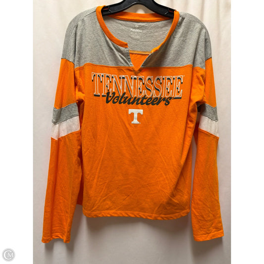 Top Long Sleeve By Fanatics In Orange, Size: M