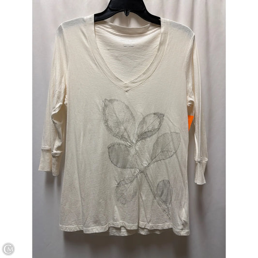 Top 3/4 Sleeve By Eddie Bauer In Cream, Size: L