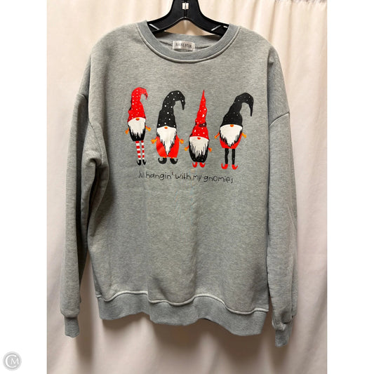 Sweatshirt Crewneck By Clothes Mentor In Grey, Size: Xl