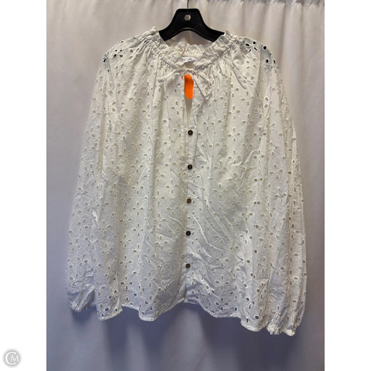 Top Long Sleeve By Nine West In White, Size: Xxl