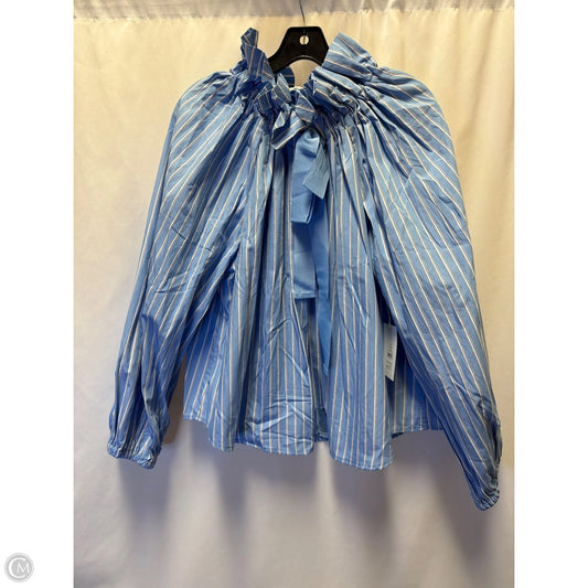 Top Long Sleeve By Free Assembly In Blue, Size: Xl