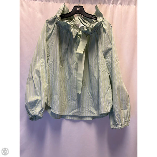 Top Long Sleeve By Free Assembly In Green, Size: Xl