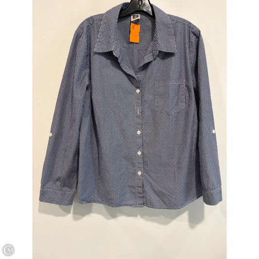 Top Long Sleeve By Anne Klein In Blue, Size: Xl