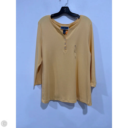 Top Long Sleeve By Karen Scott In Yellow, Size: Xl