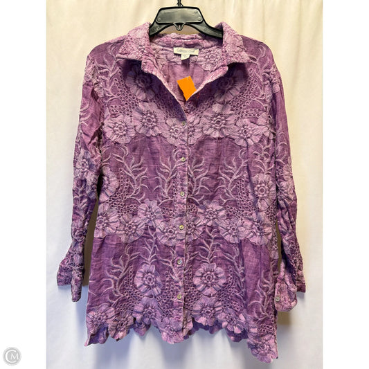 Top Long Sleeve By Coldwater Creek In Purple, Size: 1x
