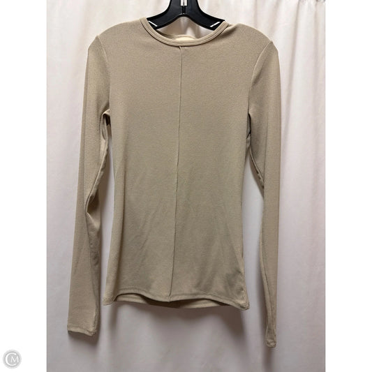 Top Long Sleeve By H&M In Beige, Size: M