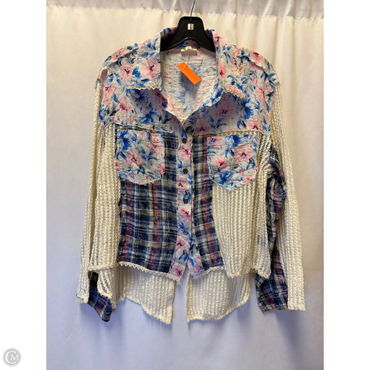Top Long Sleeve By Pol In Blue, Size: M