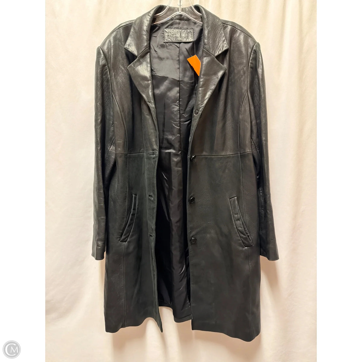 Jacket Leather By Clothes Mentor In BlackSize: L