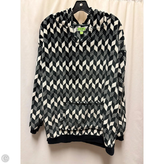 Sweatshirt Hoodie By Vera Bradley In Black & White, Size: L